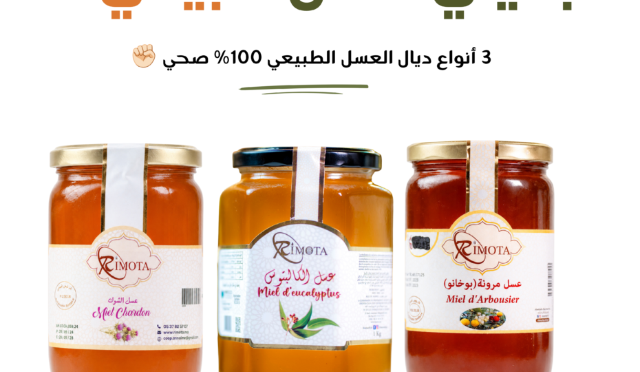 Pack Miels Bien-Être Rimota : miel de chardon, miel d’eucalyptus et miel d’arbousier
